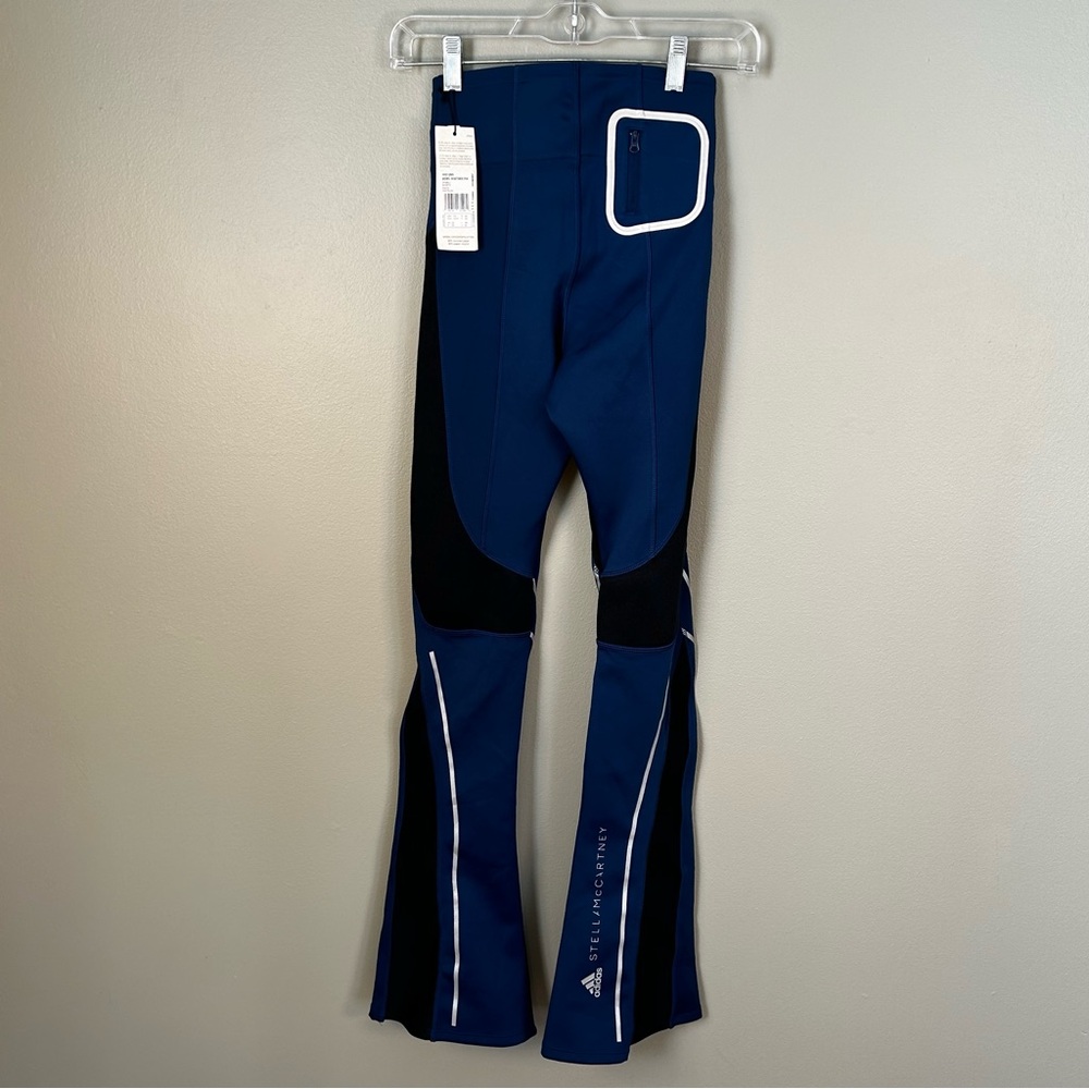 ADIDAS BY STELLA MCCARTNEY Knitmix Flare Leggings xs blue moto‎ pants - Picture 3 of 14